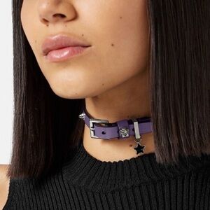 Versace - La Medusa embellished leather choker
